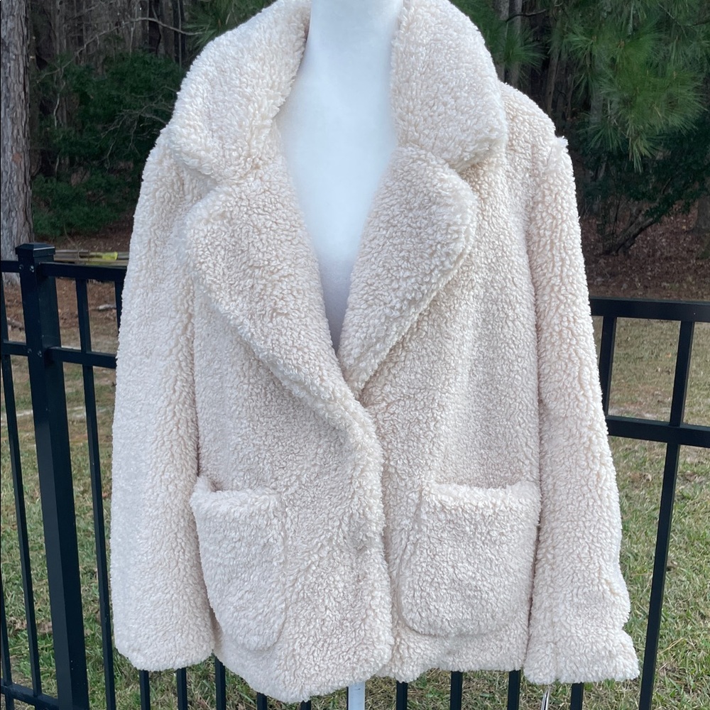 Koolaburra by UGG Sherpa Faux Fur Birch Colored  Teddy Jacket